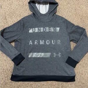Under Armour Charcoal and White Fleece Hoodie